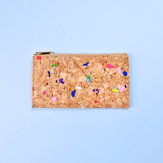 Card slots of By The Sea Collection, Bernie, colourful vegan cork leather card holder