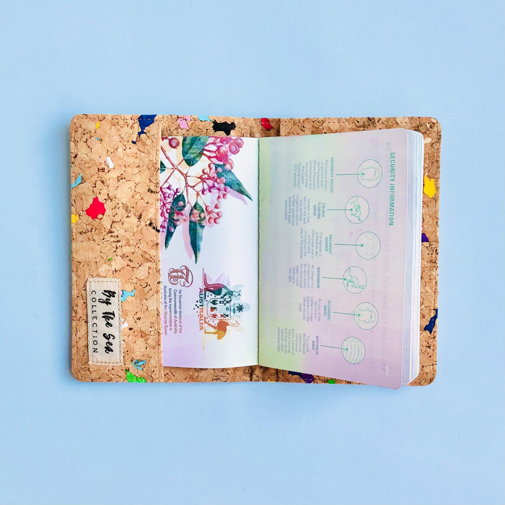 Fifi Cork Passport Holder in Vivid - By The Sea Collection
