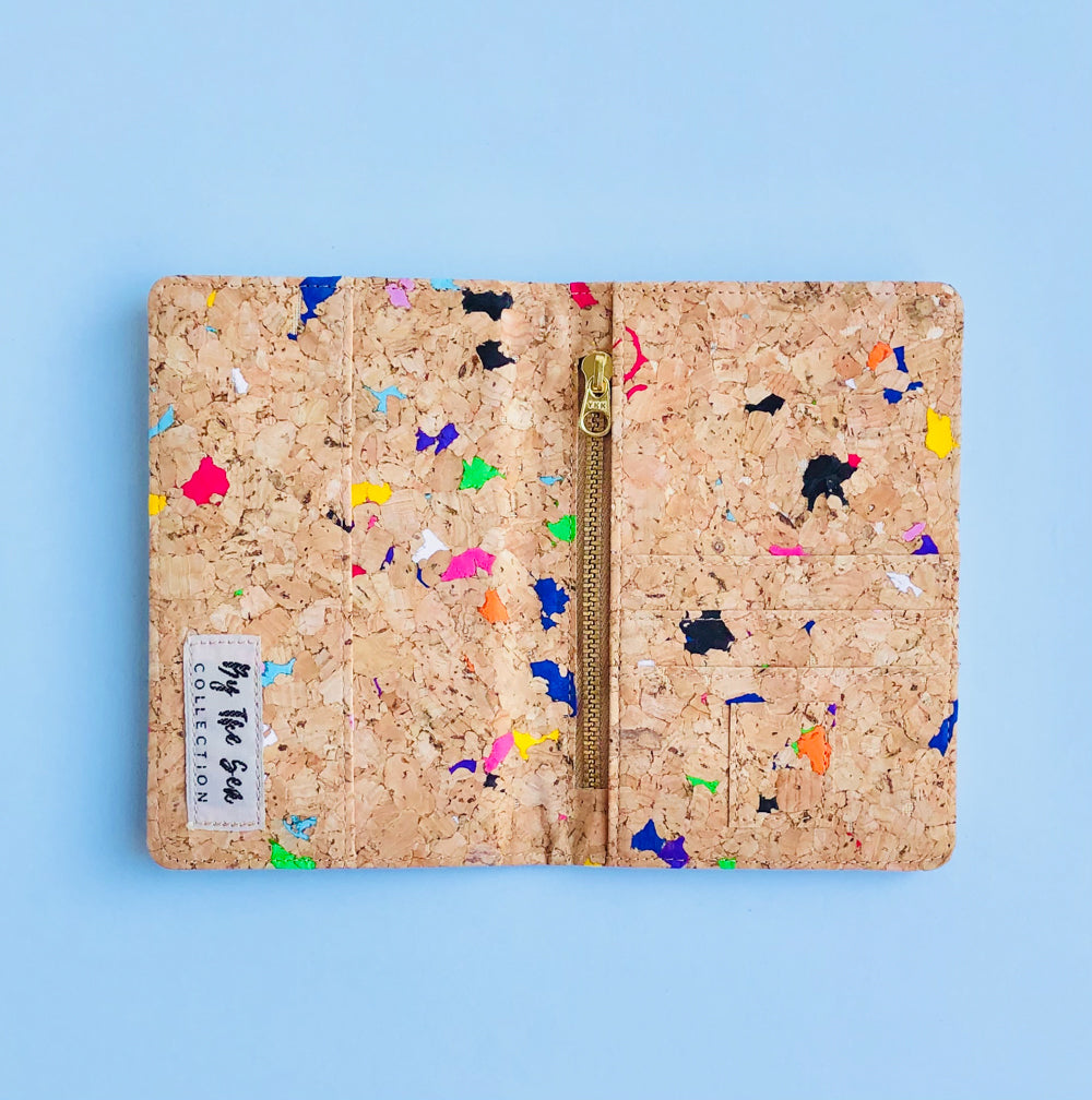 Fifi Cork Zip Passport Holder in Vivid - By The Sea Collection