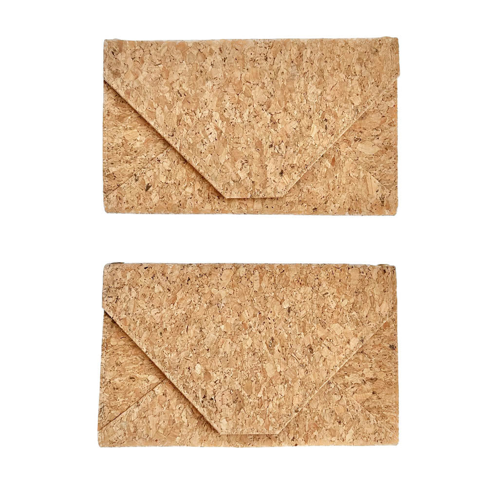 Two side by side image of By The Sea Collection, Flora, classic vegan cork leather shoulder bag