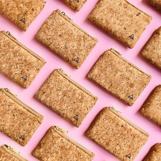 By The Sea Collection, Gigi, gold vegan cork leather coin pouch