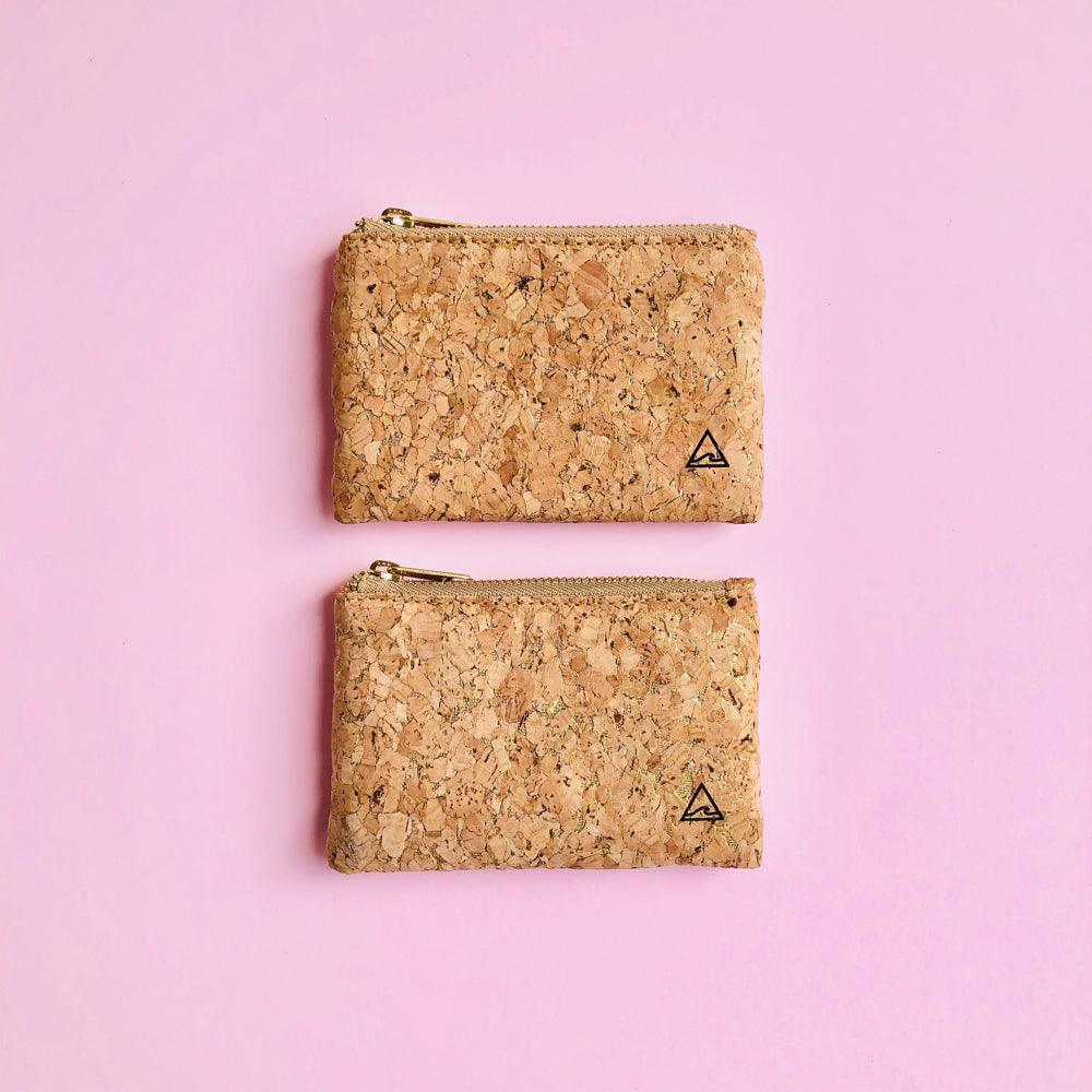 By The Sea Collection, Gigi, gold vegan cork leather coin pouch