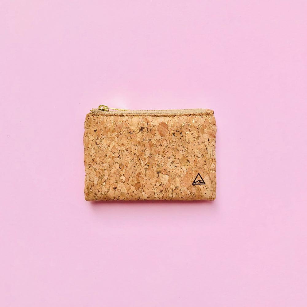 By The Sea Collection, Gigi, gold vegan cork leather coin pouch