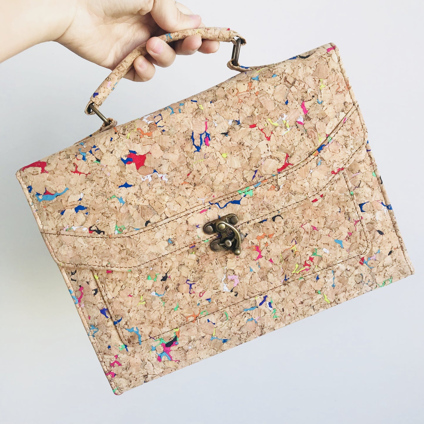 *imperfect* Tori Cork Handbag in Vivid - By The Sea Collection