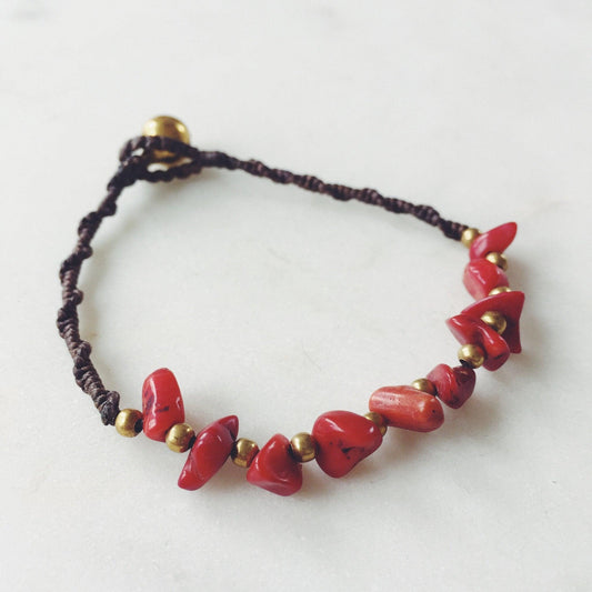 Red Turquoise Bohemian Bracelet - By The Sea Collection