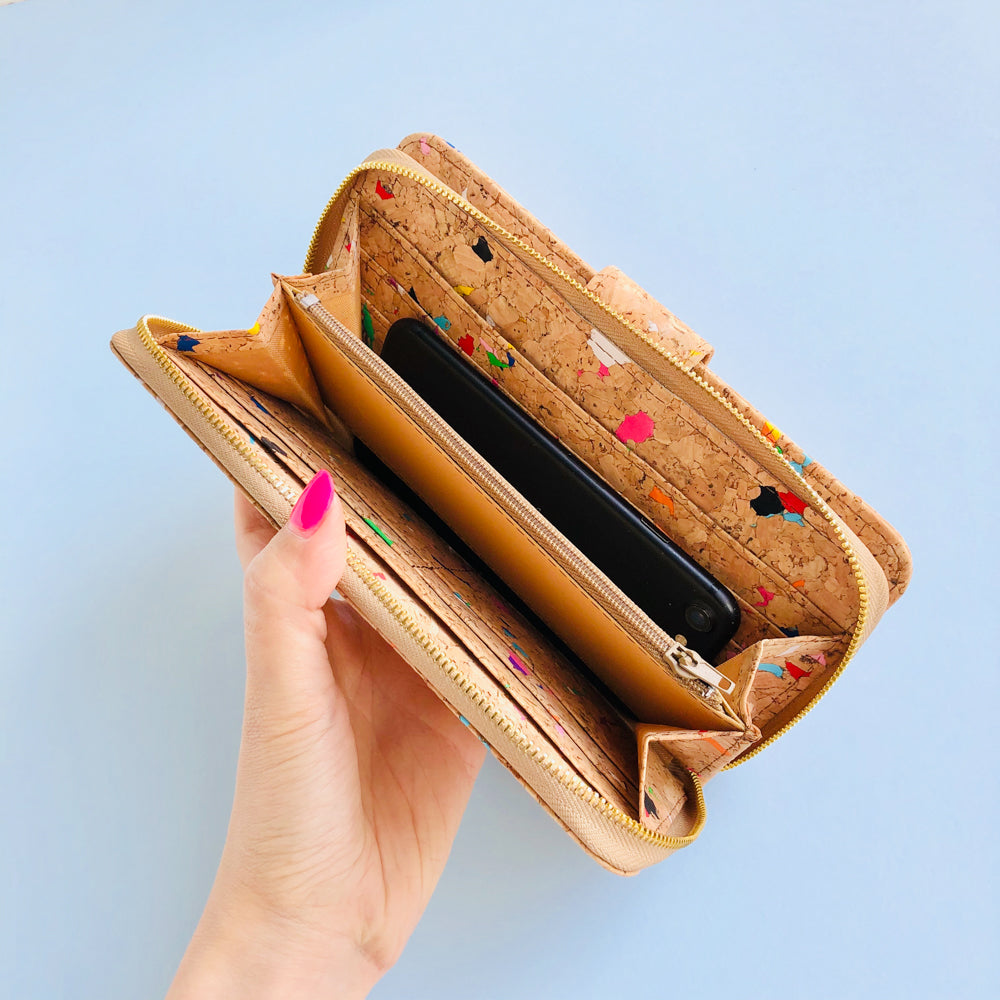 Izzy Long Cork Wallet in Vivid - By The Sea Collection
