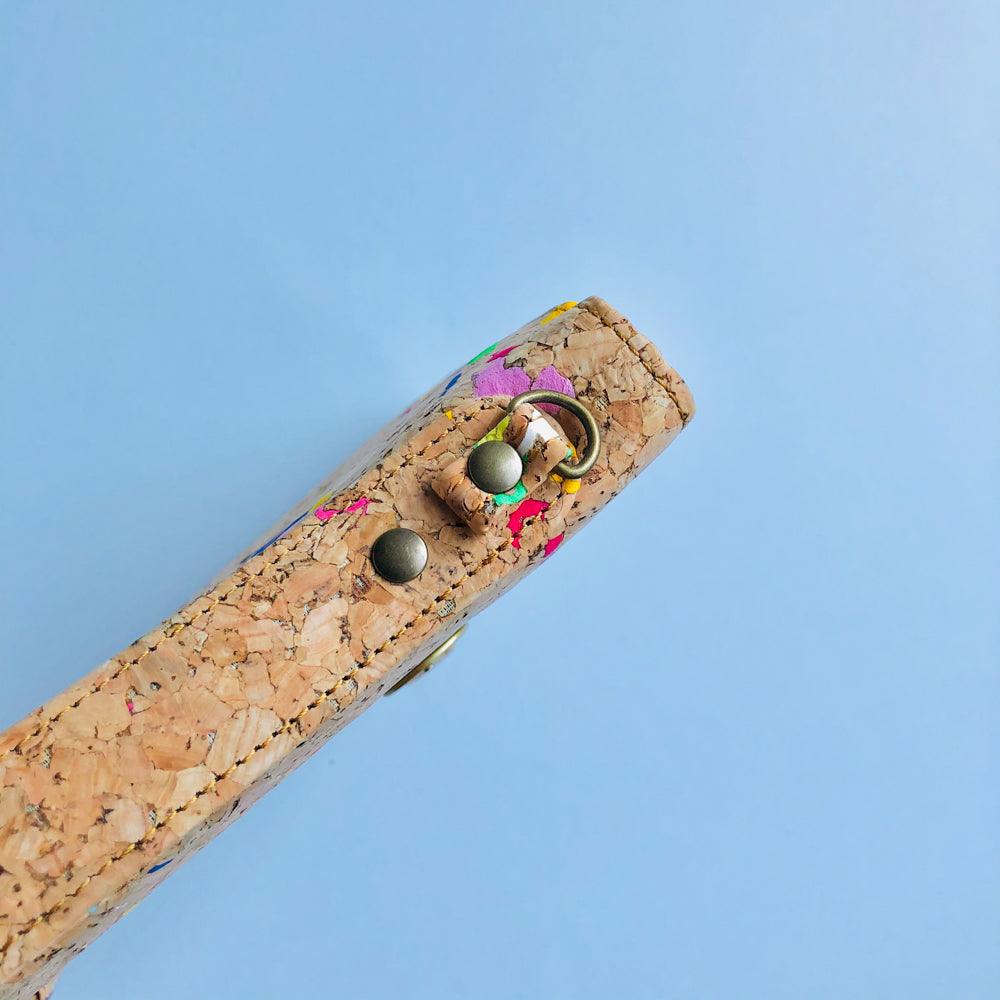 By The Sea Collection, Shoulder strap hook of Keira, colourful vegan cork leather satchel shoulder bag