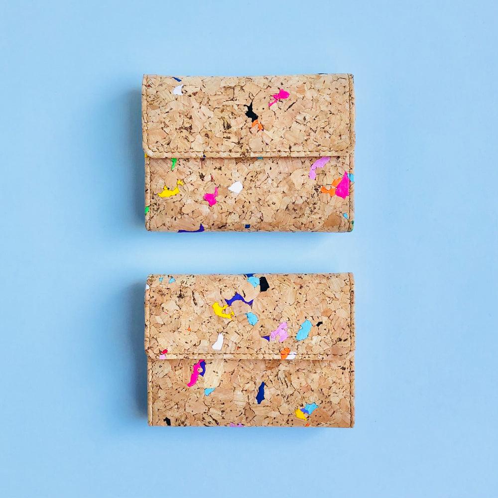 Two By The Sea Collection, Laura, colourful vegan cork leather wallet
