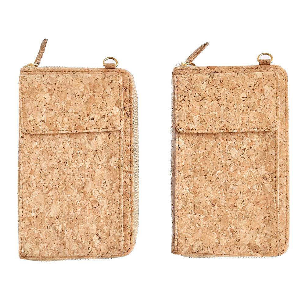 Two side by side of By The Sea Collection, Nyla, classic cork cross body phone bag