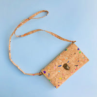 By The Sea Collection, Susie with adjustable strap, colourful vegan cork leather shoulder bag