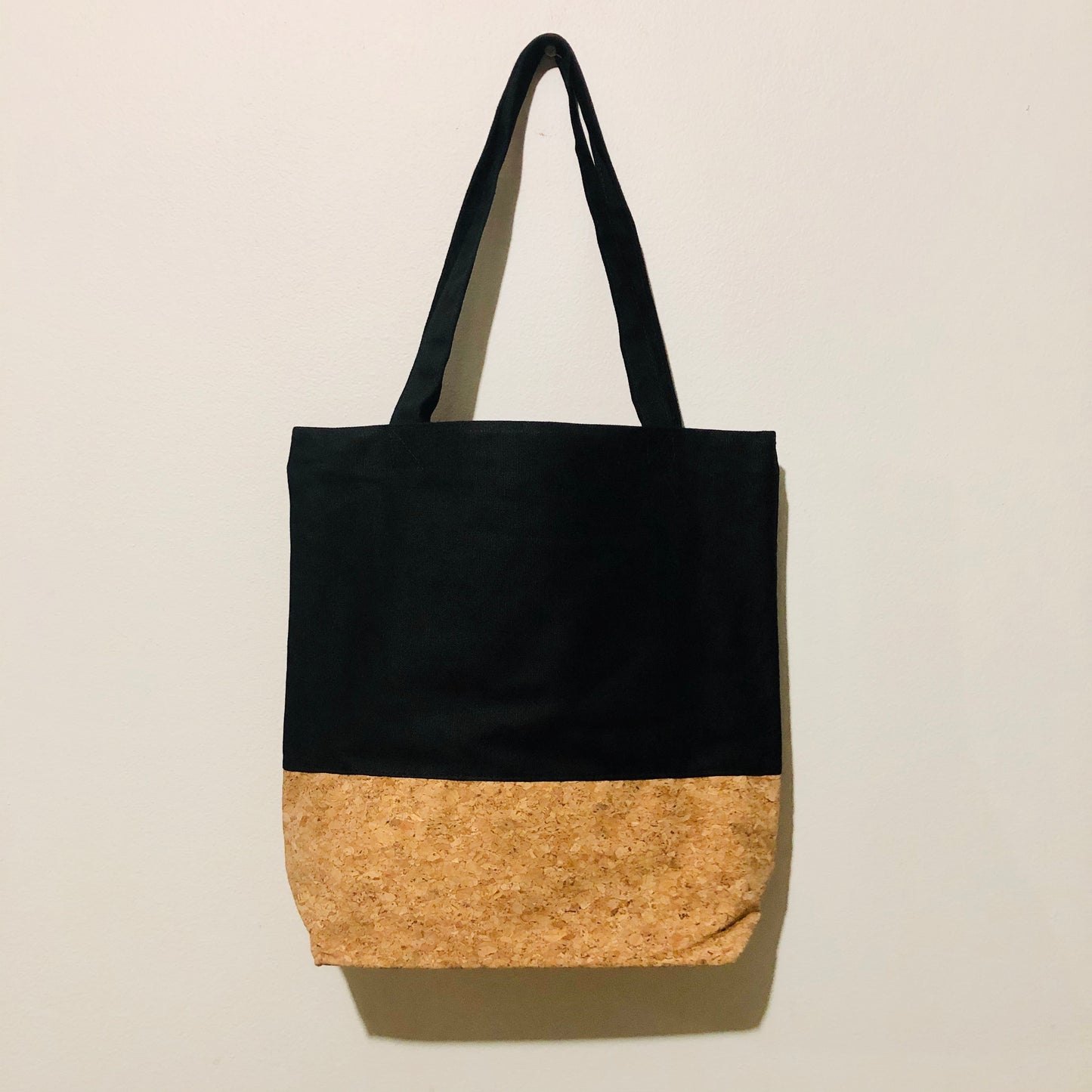Donna Cork Tote Bag in Black Canvas - By The Sea Collection