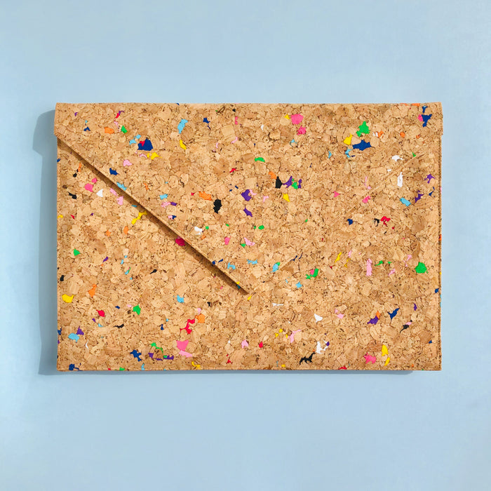 By The Sea Collection, Alice, colourful vegan cork leather document case
