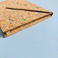 The side of By The Sea Collection, Alice, colourful vegan cork leather document case