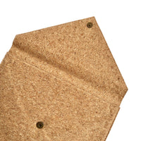 Magnetic closure detail of By The Sea Collection, Alice, classic vegan cork leather laptop document case