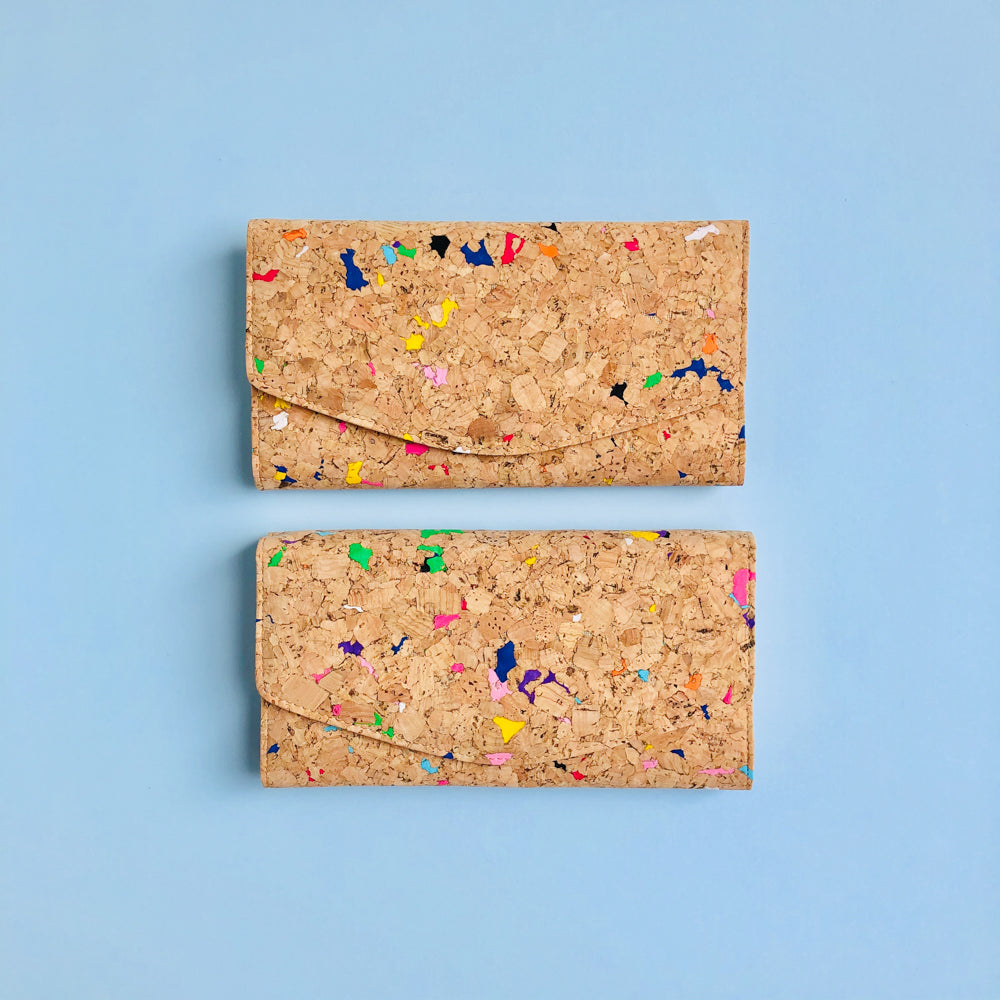 By The Sea Collection, Emma, colourful women's vegan cork leather wallet