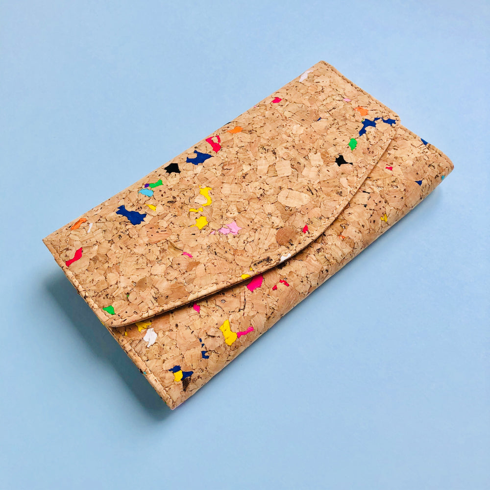 By The Sea Collection, Emma, colourful women's vegan cork leather wallet