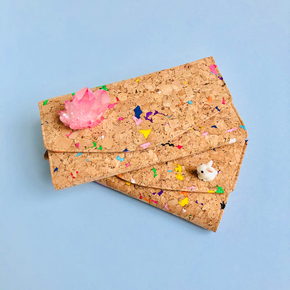 By The Sea Collection, Emma, colourful women's vegan cork leather wallet