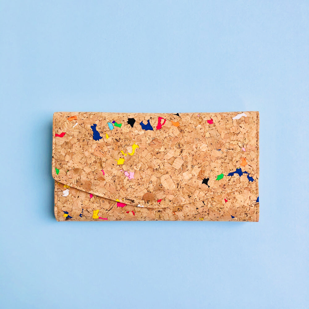 By The Sea Collection, Emma, colourful women's vegan cork leather wallet