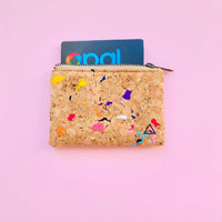 Opal Card inside of By The Sea Collection, Gigi, Colourful Vegan Cork Leather Coin Pouch