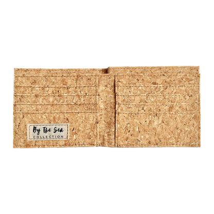 Interior of By The Sea Collection, Henry, classic vegan cork leather compact wallet