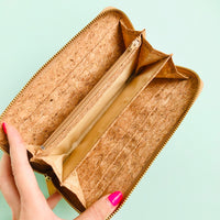 Interior of By The Sea Collection, Iggy, women’s vegan cork leather wallet 