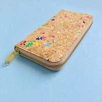 By The Sea Collection, Iggy, colourful women's vegan cork leather zipper wallet