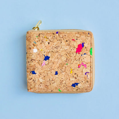 By The Sea Collection, Ingy, colourful vegan cork leather wallet