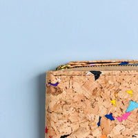 YKK metal zipper detail of By The Sea Collection, Izzy, colourful vegan cork leather women’s wallet 