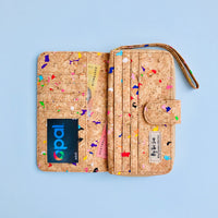 Interior of By The Sea Collection, Izzy, colourful vegan cork leather women’s wallet