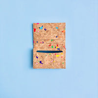 The inside of By The Sea Collection, Kevin, colourful vegan cork leather card holder