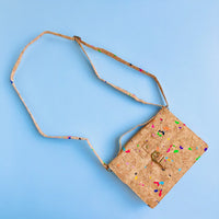 By The Sea Collection, Kiki with shoulder strap, colourful vegan cork leather mini shoulder bag
