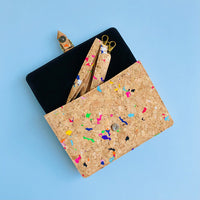 By The Sea Collection, Adjustable strap inside Kiki, colourful vegan cork leather mini shoulder bag