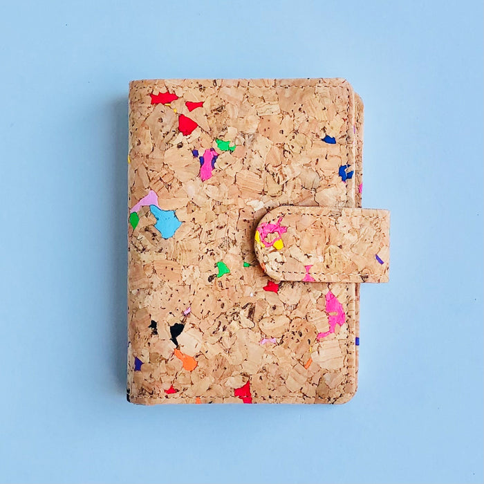 By The Sea Collection, Kris , colourful vegan cork leather card holder wallet