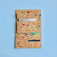 The inside of By The Sea Collection, Lola, colourful women's vegan cork leather wallet
