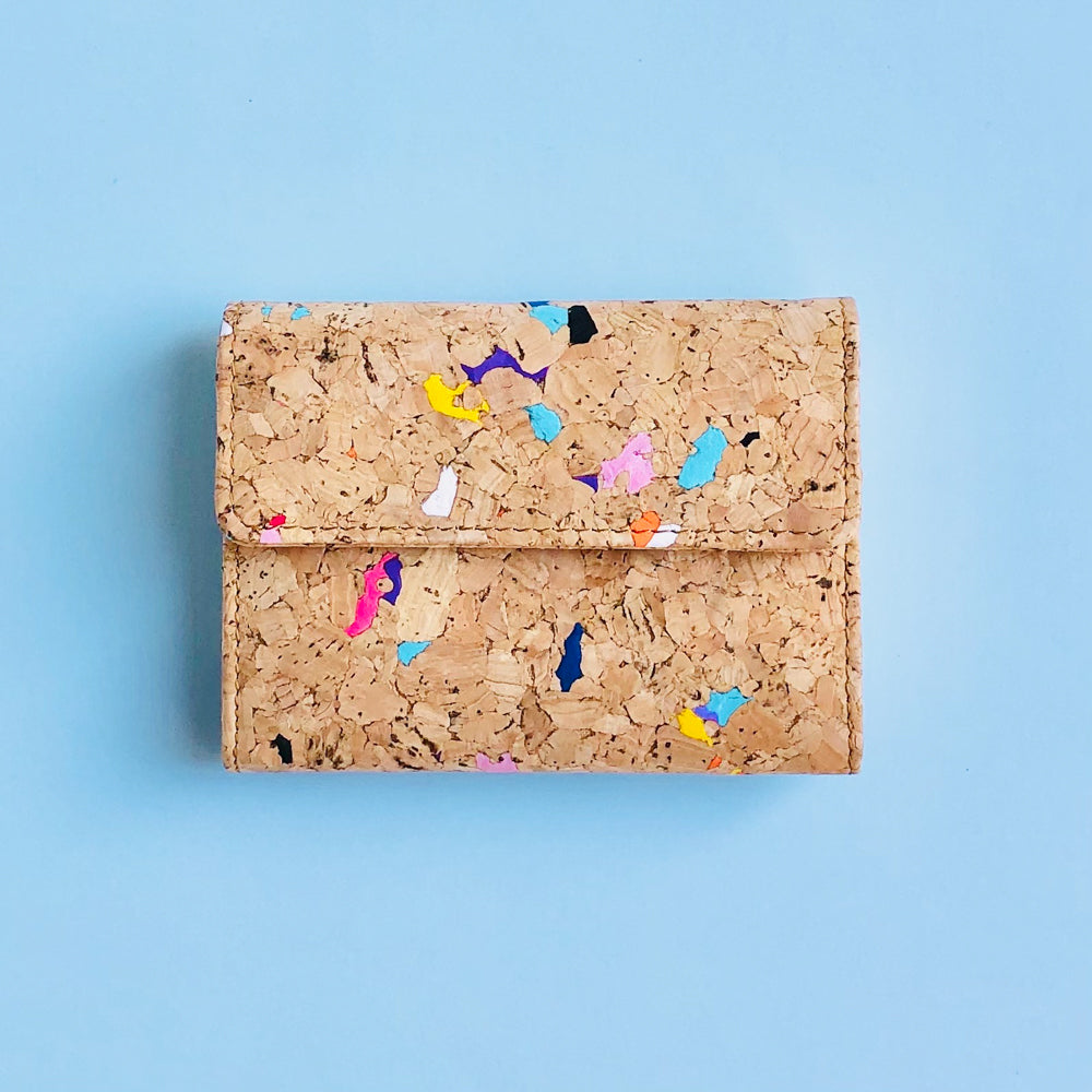 By The Sea Collection, Laura, colourful vegan cork leather wallet