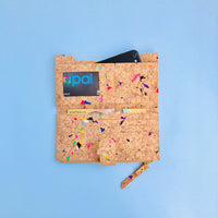The inside of By The Sea Collection, Lizzie, colourful women's vegan cork leather wallet