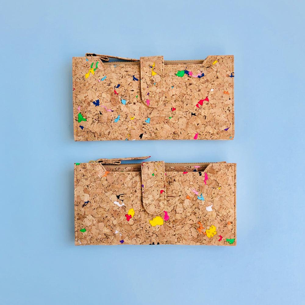 By The Sea Collection, Lizzie, colourful women's vegan cork leather wallet