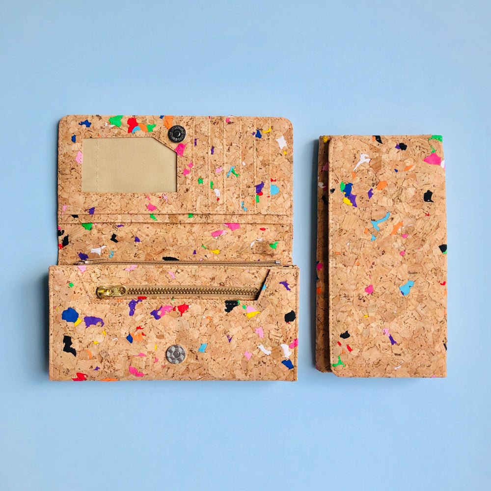By The Sea Collection, Lola, colourful women's vegan cork leather wallet
