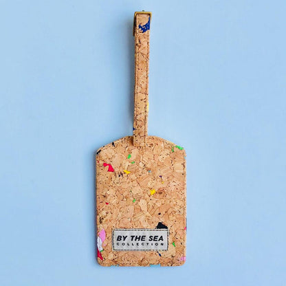 By The Sea Collection, Luke, colourful vegan cork leather luggage tag