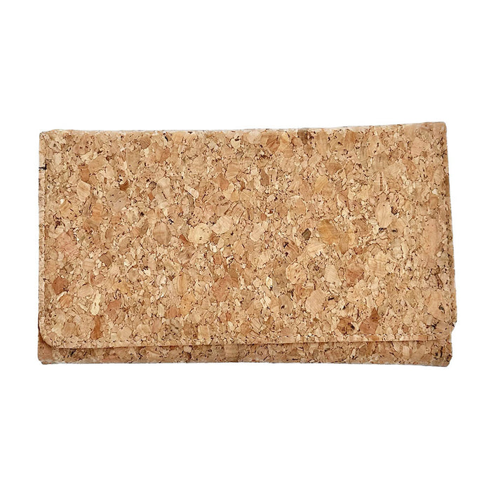 The front image of By The Sea Collection, Lyla, classic vegan cork leather clutch