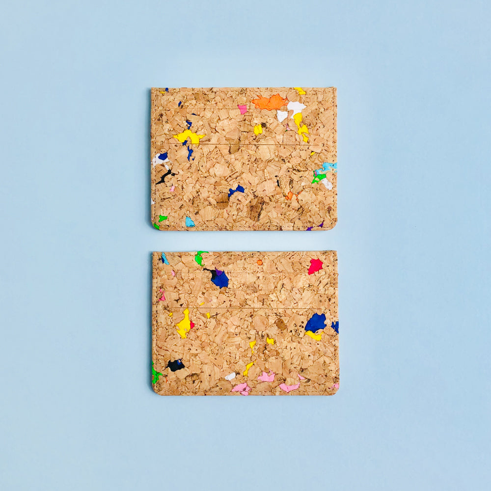 Two By The Sea Collection, Max, colourful vegan cork leather card holders