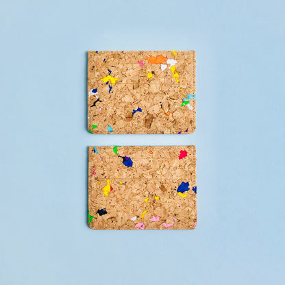 Two By The Sea Collection, Max, colourful vegan cork leather card holders