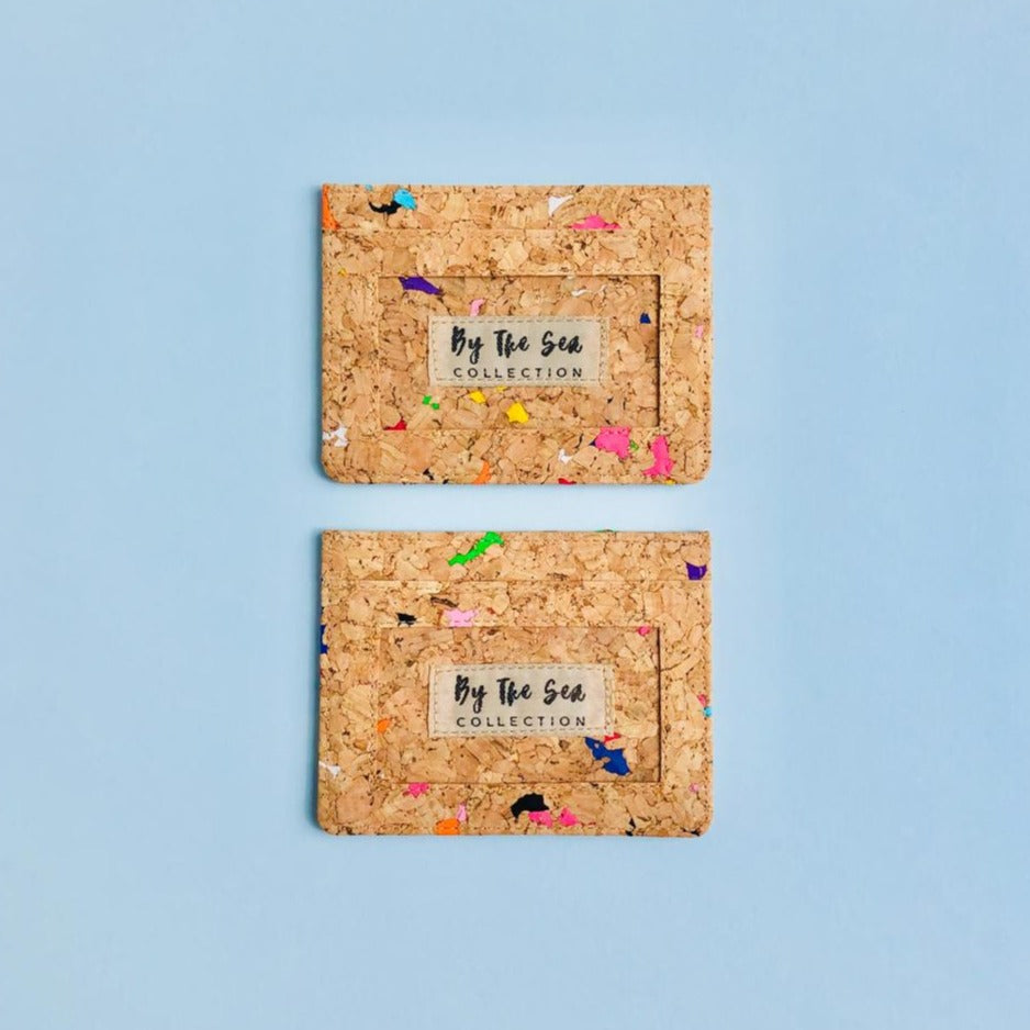 Two By The Sea Collection, Max, colourful vegan cork leather card holders