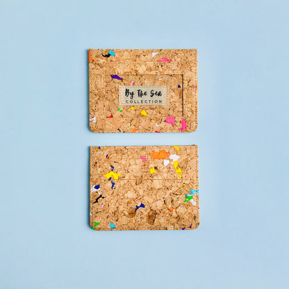 Two By The Sea Collection, Max, colourful vegan cork leather card holders