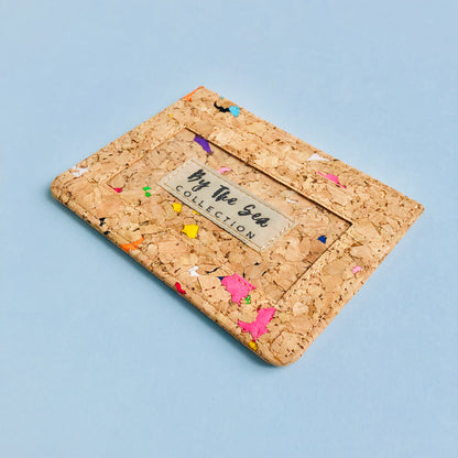 By The Sea Collection, Max, colourful vegan cork leather card holder 