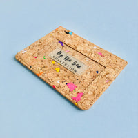 By The Sea Collection, Max, colourful vegan cork leather card holder 