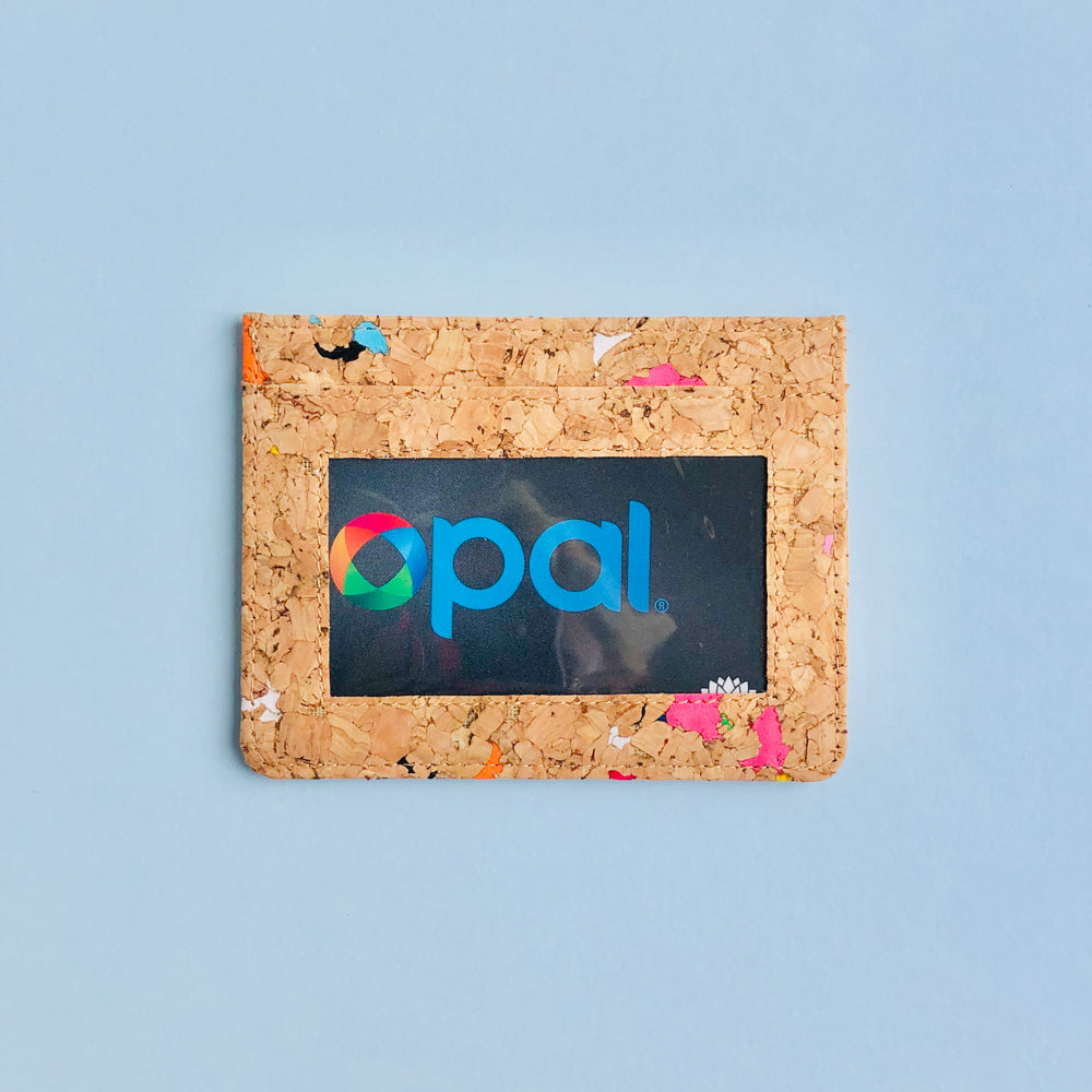 Opal Card in By The Sea Collection, Max, colourful vegan cork leather card holder