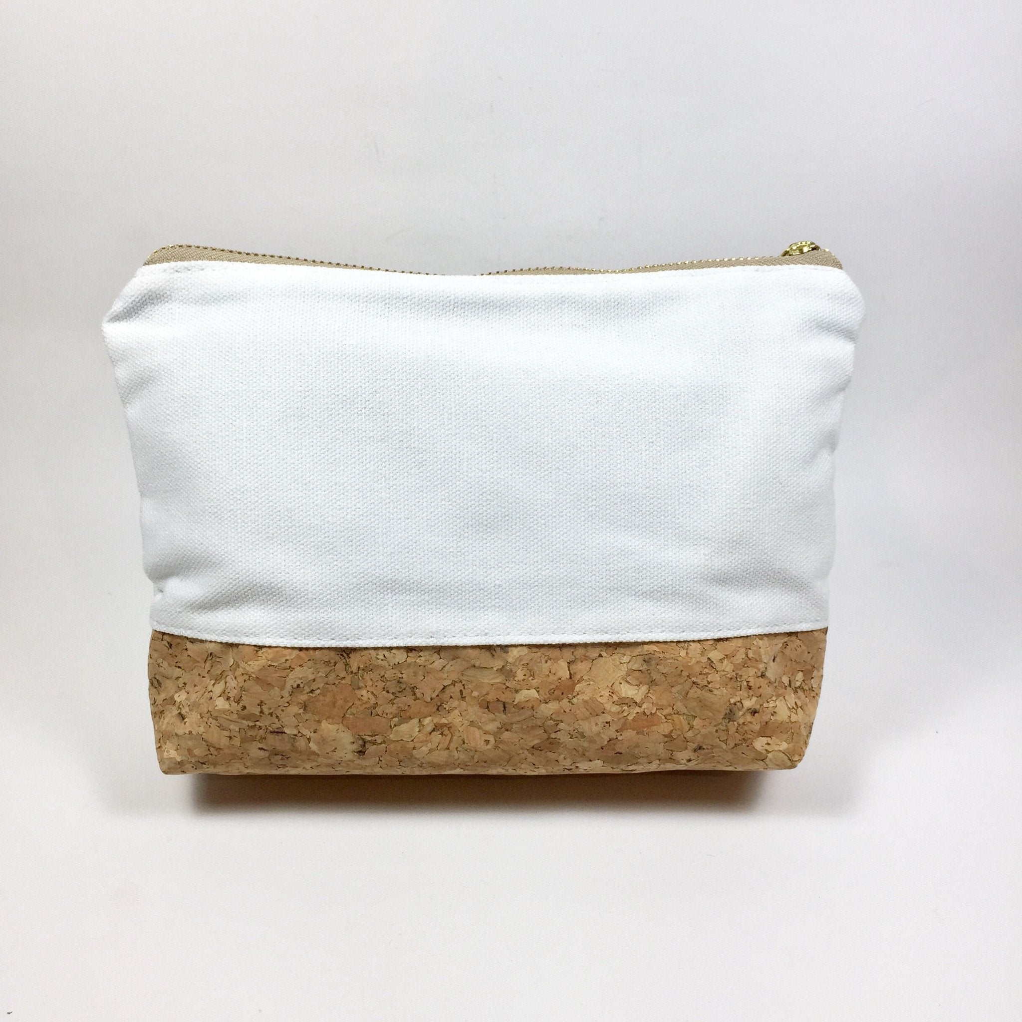 Miley Cork Pouch in White Canvas