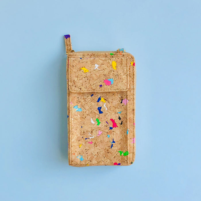 By The Sea Collection, Nyla ,colourful vegan cork leather phone bag