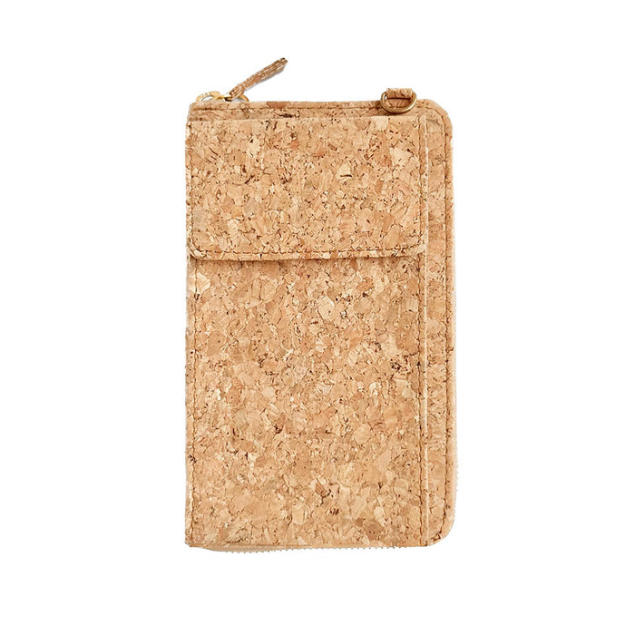 The front image of By The Sea Collection, Nyla, classic cork cross body phone bag